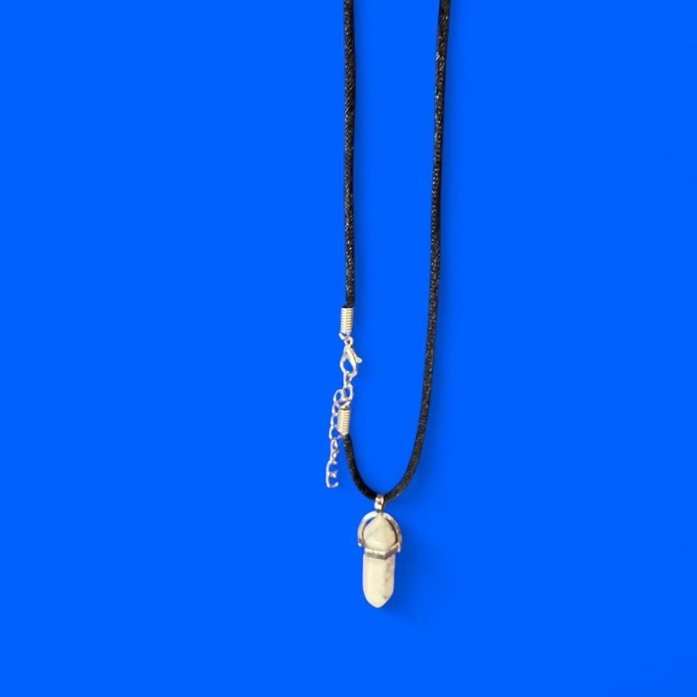 White crystal necklace with silver accents